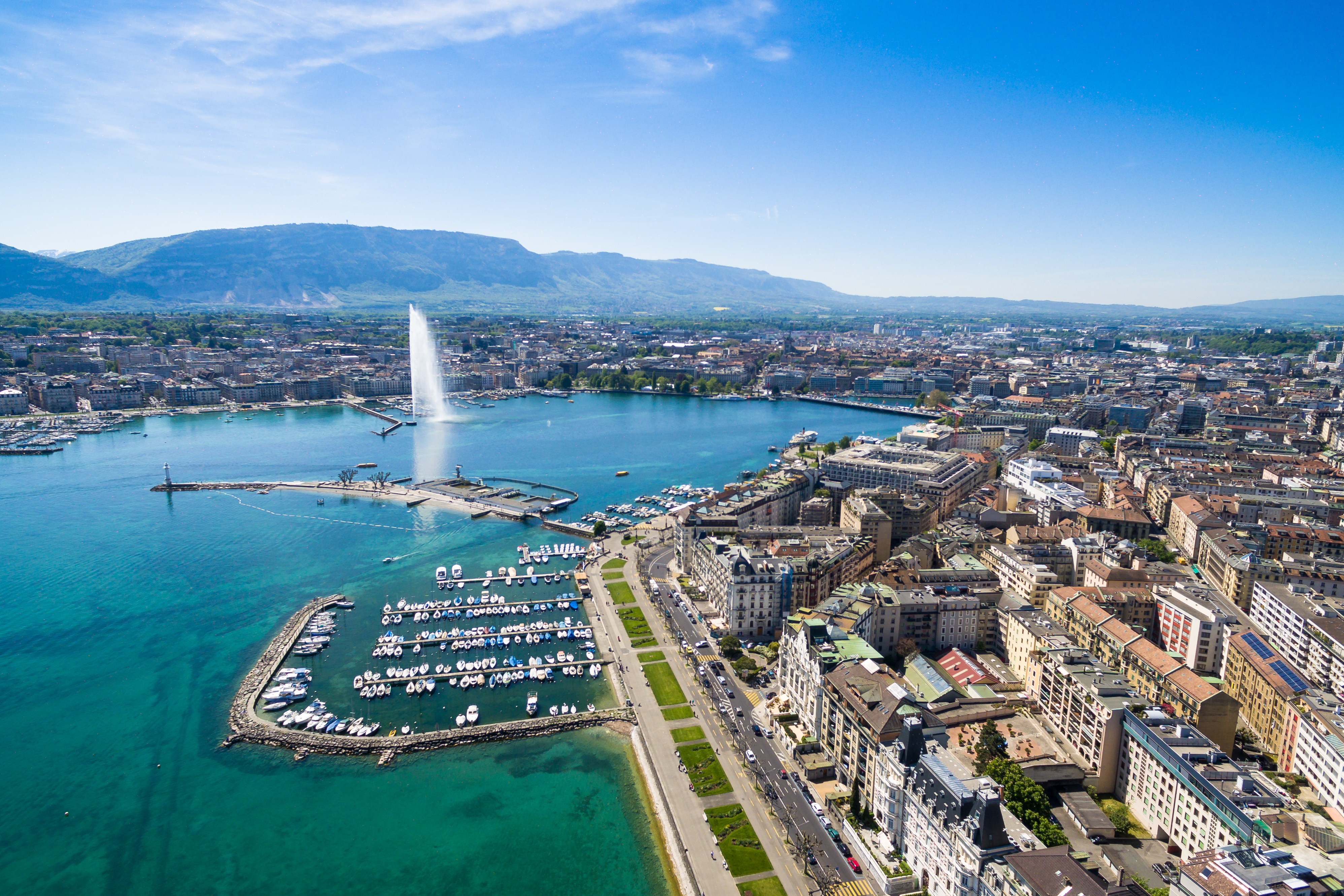 Vue aérienne de Genève